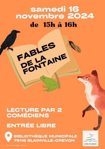 Affiche lecture la fontaine mme becquart