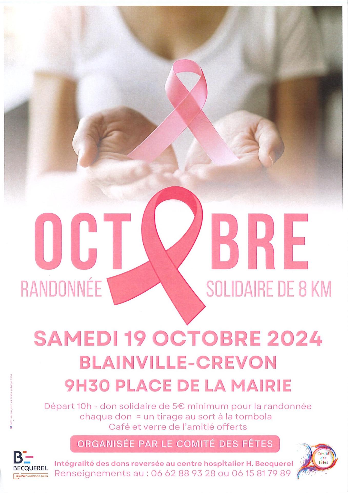 Affiche randonnee octobre rose